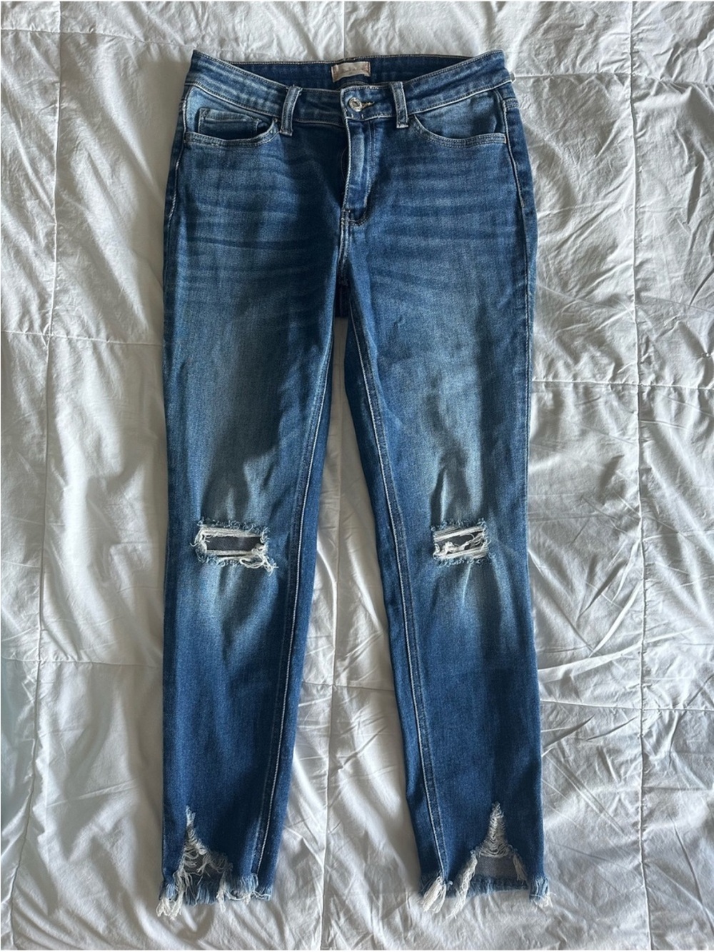Altar'd State Dark Blue Distressed Skinny Jeans